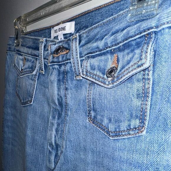 Re/Done | NWTs 70s Ultra High Rise Stove Pipe Jeans Size 25 - Picture 2 of 8